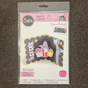 Sizzix Stephanie Barnard SCALLOP W/ GIFTS 3D Drop Ins 660141 Framelits Dies NWT